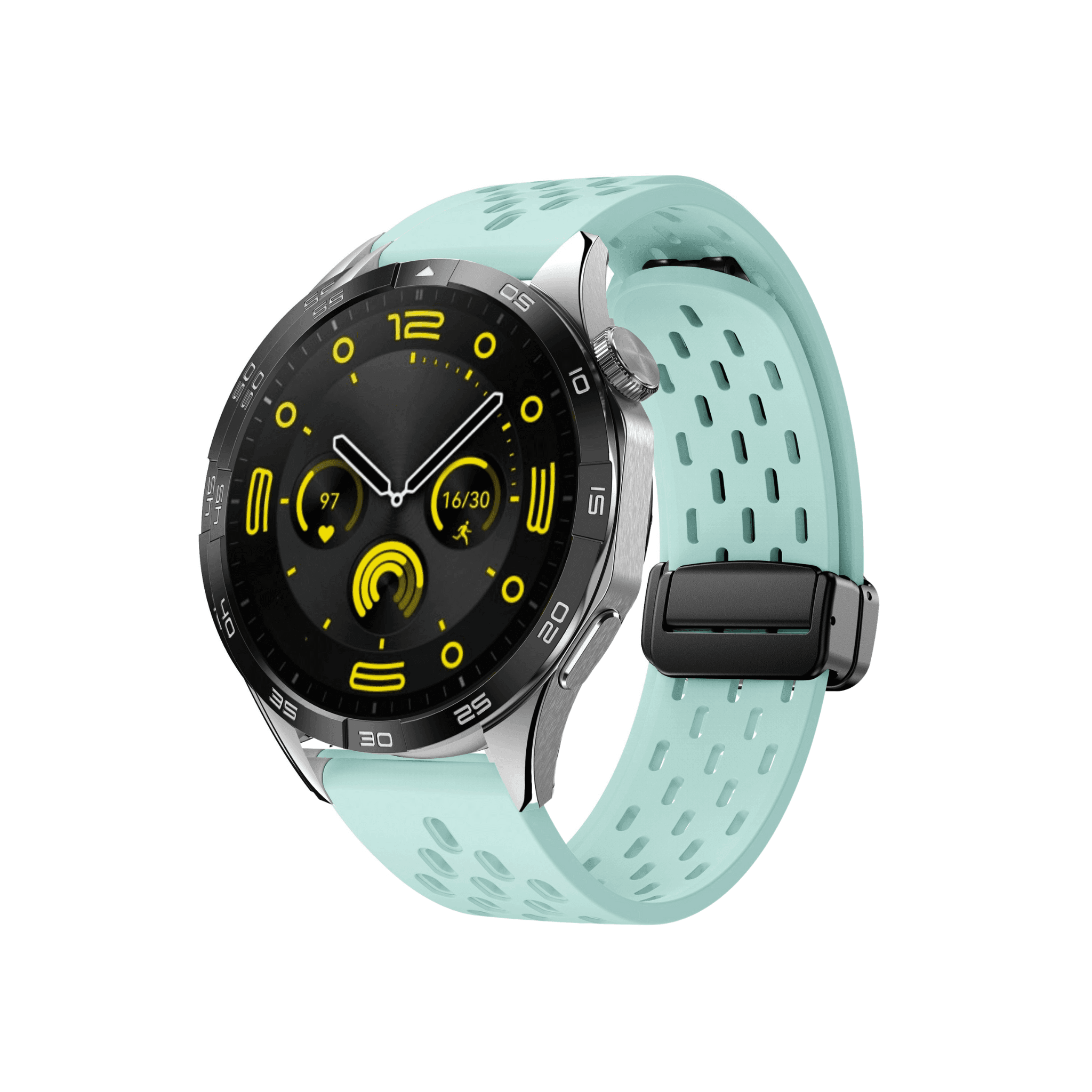 Smartwatch mit Active Plus Sportarmband in Mint – frischer Look aus atmungsaktivem Silikonmaterial
